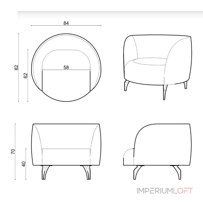 Кресло Delight Collection Dora Dora Armchair от ImperiumLoft