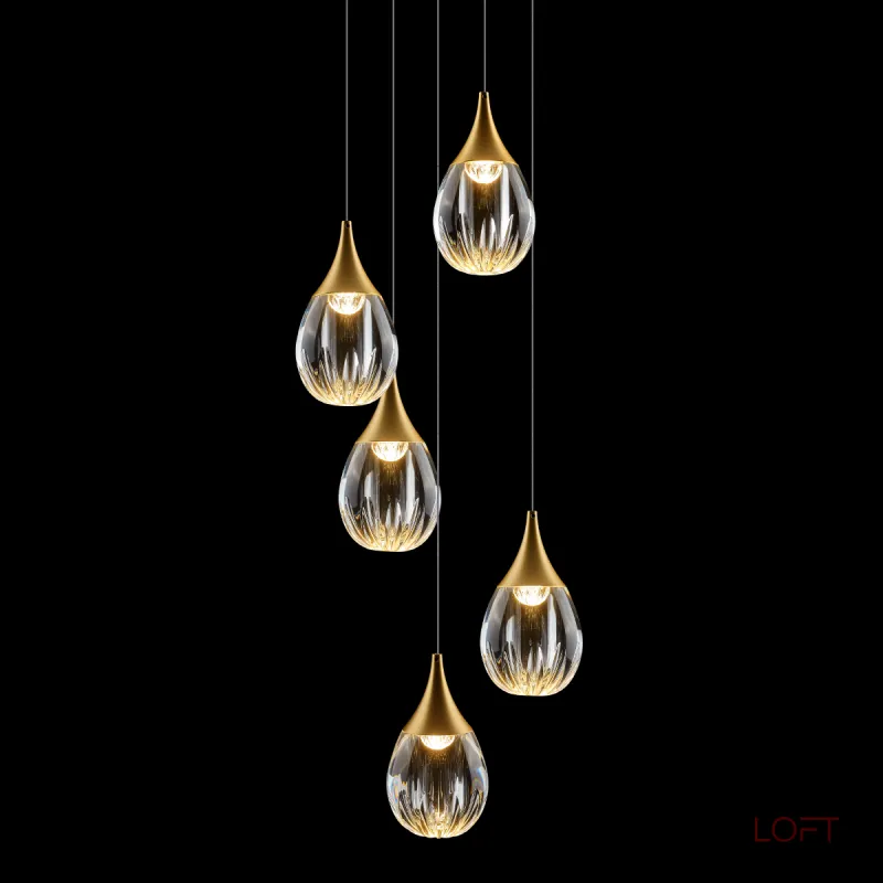 Подвесной светильник Delight Collection Stilla MD24001004-5A gold/clear