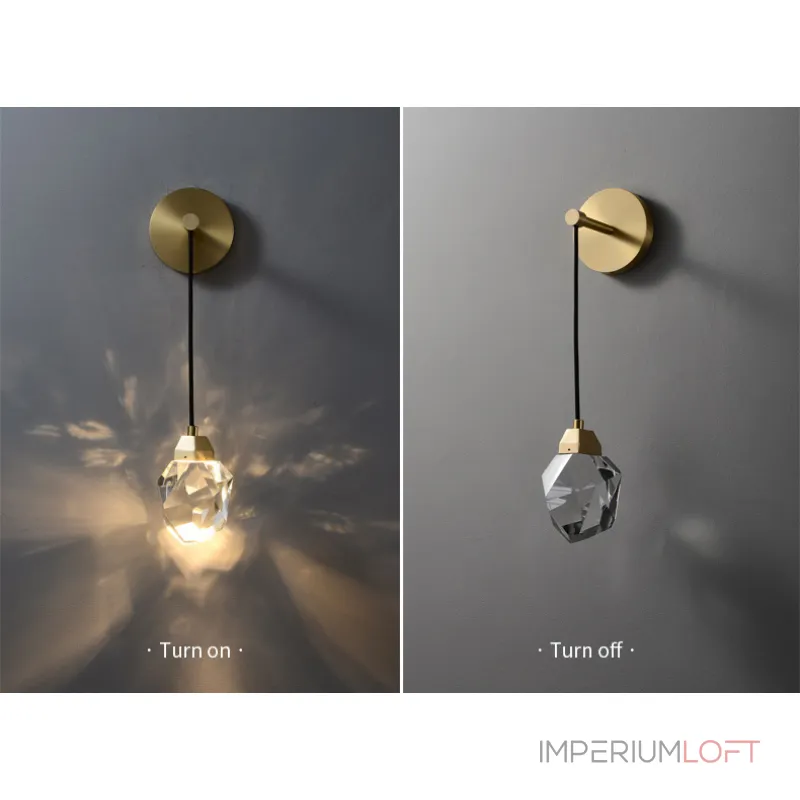 Настенный светильник Delight Collection Crystal rock II 9701W brass Настенный светильник Delight Collection Crystal rock II 9701W brass
