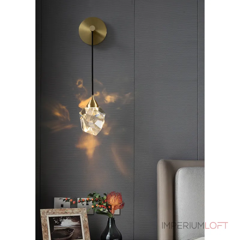 Настенный светильник Delight Collection Crystal rock II 9701W brass Настенный светильник Delight Collection Crystal rock II 9701W brass