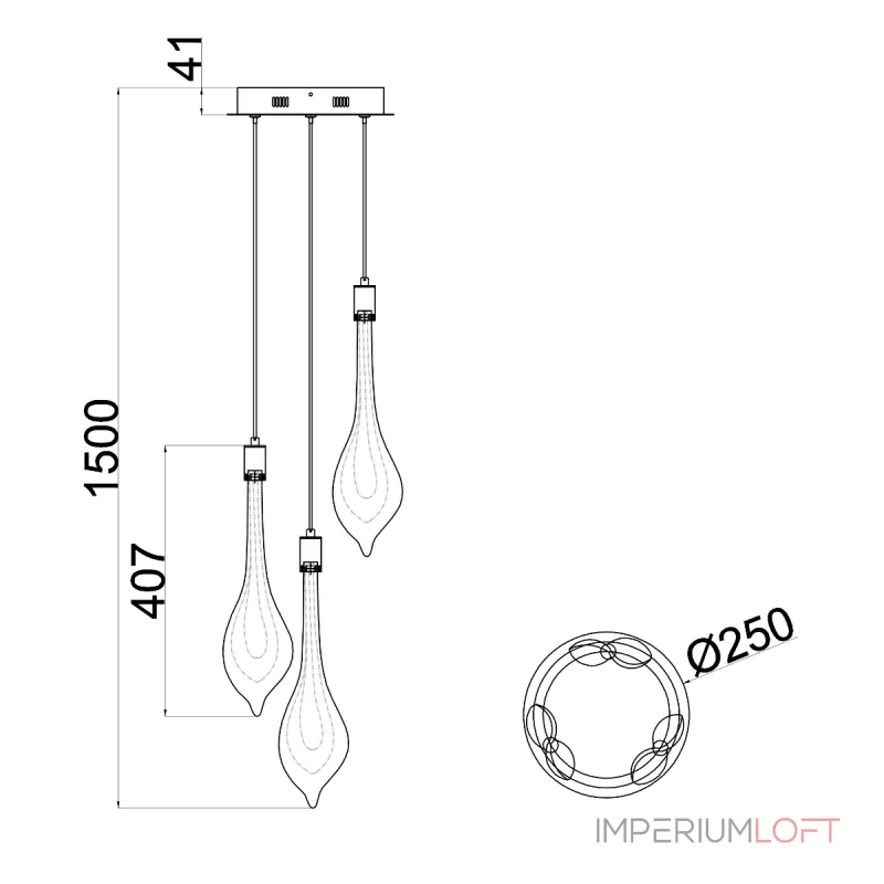 Подвесной светильник Delight Collection P98066-3 antique brass