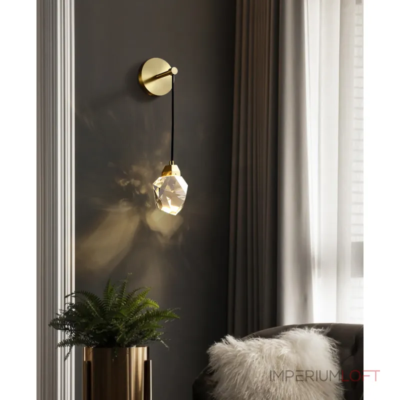 Настенный светильник Delight Collection Crystal rock II 9701W brass Настенный светильник Delight Collection Crystal rock II 9701W brass