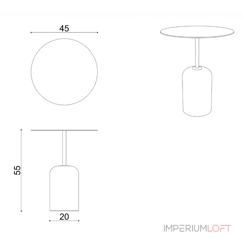 Приставной столик Delight Collection River River Side Table Ø45 от ImperiumLoft Приставной столик Delight Collection River River Side Table Ø45 от ImperiumLoft
