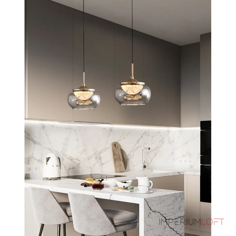 Подвесной светильник Delight Collection MT9128 MT9128-1H gold/smoke