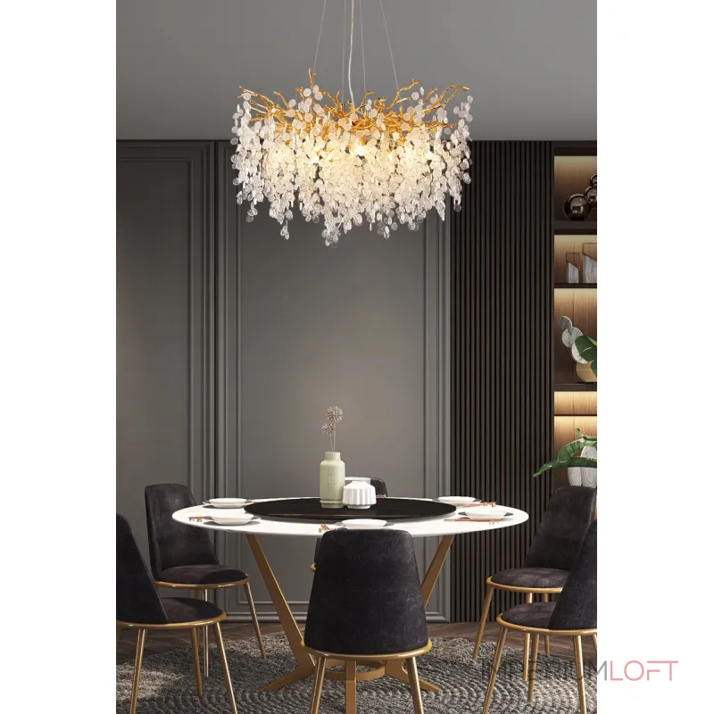 Подвесная люстра Delight Collection Shiro-noda FTB006R-100 brass/clear