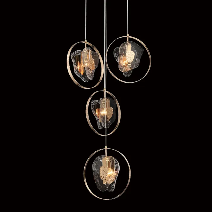 Светильник подвесной Delight Collection Cowley P60669-4 gold/clear от ImperiumLoft