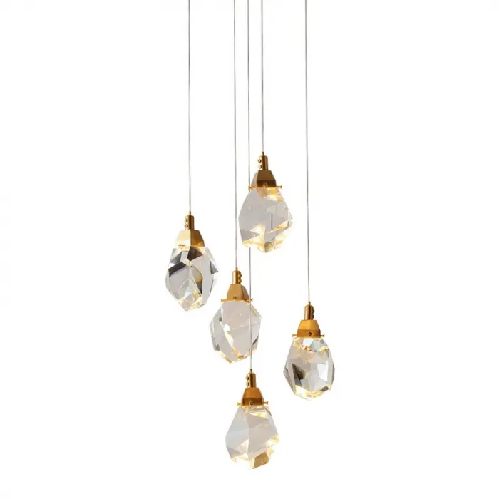 Подвесной светильник Delight Collection Crystal rock II 9701P/5R brass от ImperiumLoft