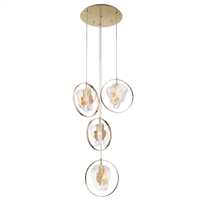 Светильник подвесной Delight Collection Cowley P60669-4 gold/clear от ImperiumLoft