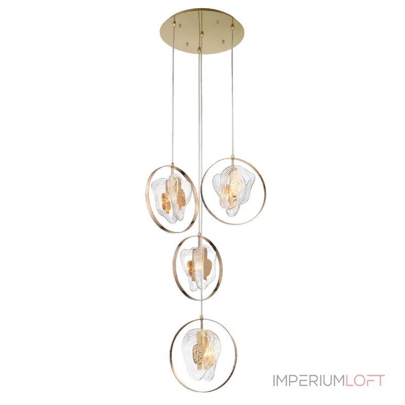 Подвесной светильник Delight Collection Cowley P60669-4 gold/clear