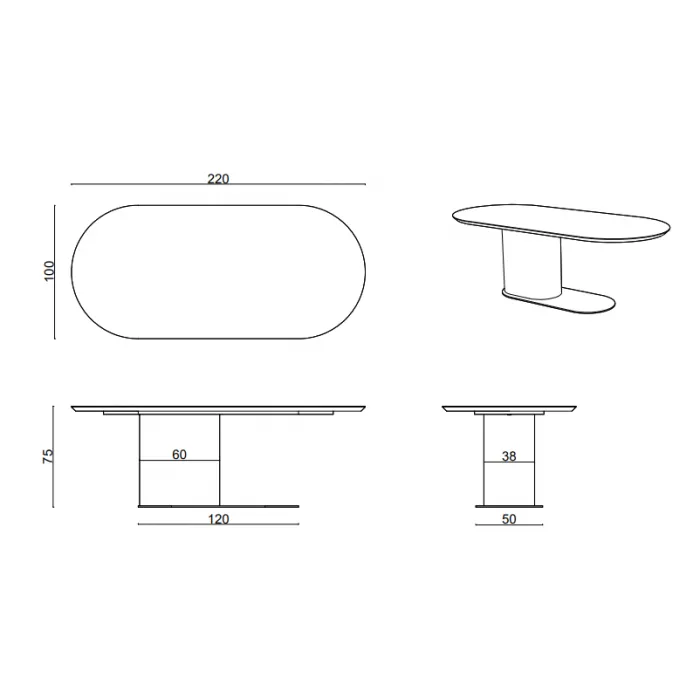 Обеденный стол Delight Collection Ocean Ocean Table от ImperiumLoft