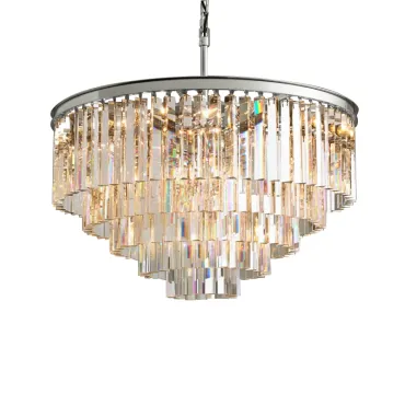 Подвесная люстра Delight Collection 1920s Odeon KR0387P-10A chrome/clear Подвесная люстра Delight Collection 1920s Odeon KR0387P-10A chrome/clear