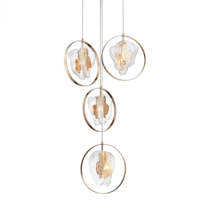 Светильник подвесной Delight Collection Cowley P60669-4 gold/clear от ImperiumLoft