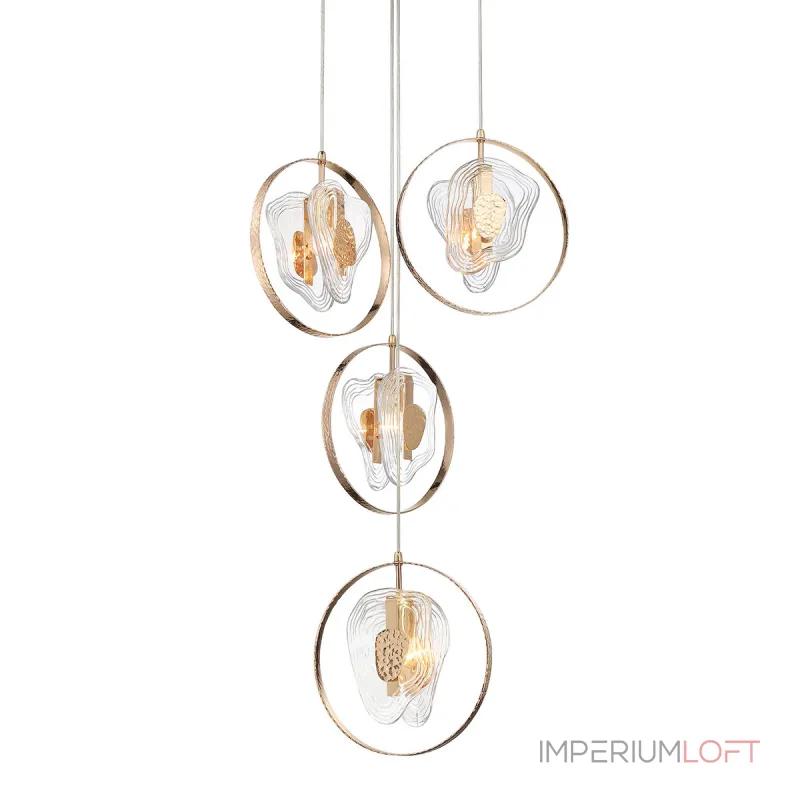 Подвесной светильник Delight Collection Cowley P60669-4 gold/clear