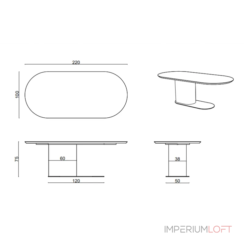 Обеденный стол Delight Collection Ocean Ocean Table от ImperiumLoft