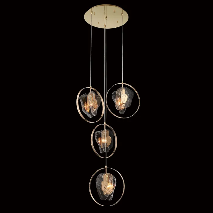 Светильник подвесной Delight Collection Cowley P60669-4 gold/clear от ImperiumLoft