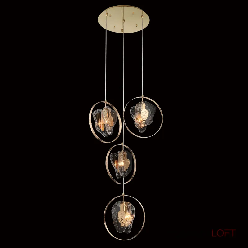 Подвесной светильник Delight Collection Cowley P60669-4 gold/clear