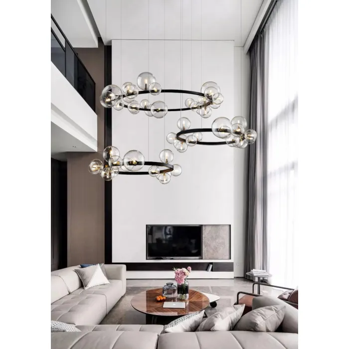 Люстра Delight Collection Art Deco Bubble KM1294P-24 black/clear от ImperiumLoft