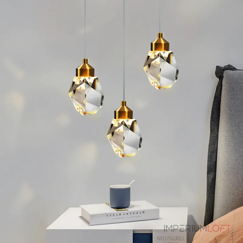 Подвесной светильник Delight Collection Crystal rock II 9701P/3R brass