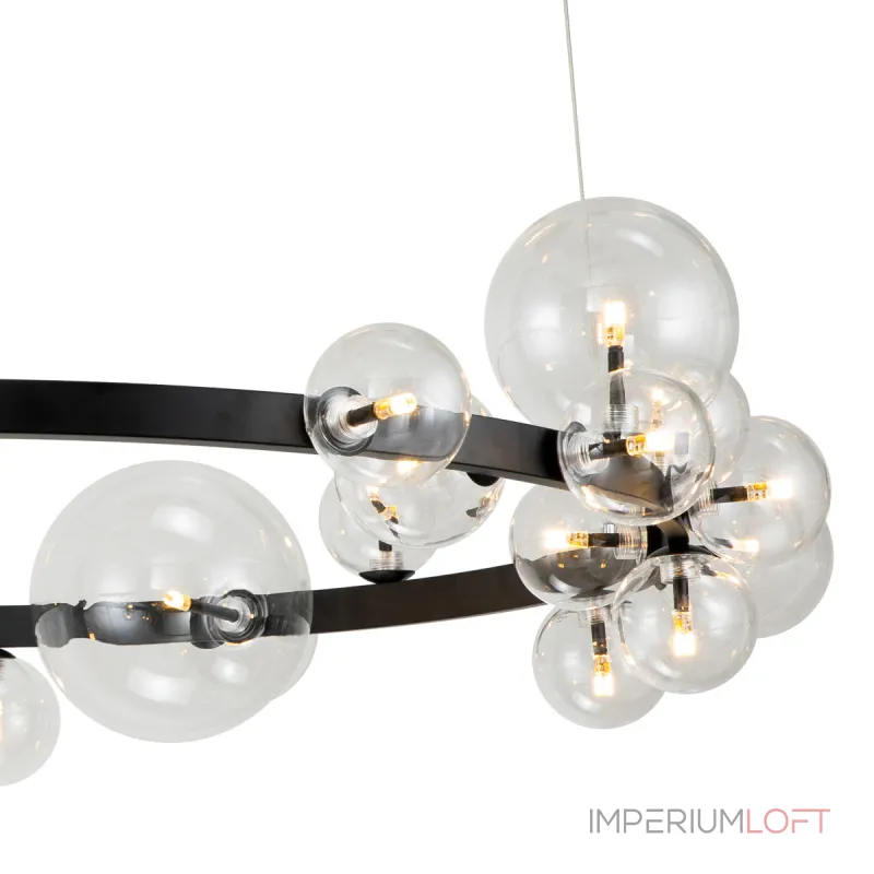 Подвесная люстра Delight Collection Art Deco Bubble KM1294P-24 black/clear Подвесная люстра Delight Collection Art Deco Bubble KM1294P-24 black/clear