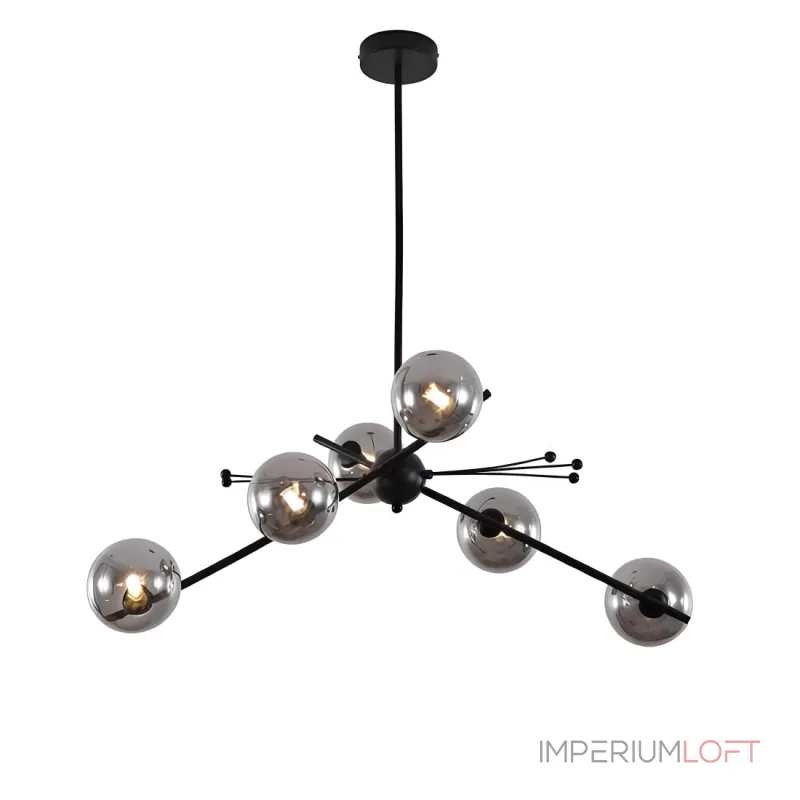 Люстра на штанге Delight Collection 9303P 9303P-6 black/smoky Люстра на штанге Delight Collection 9303P 9303P-6 black/smoky
