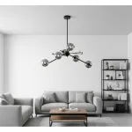 Люстра на штанге Delight Collection 9303P 9303P-6 black/smoky