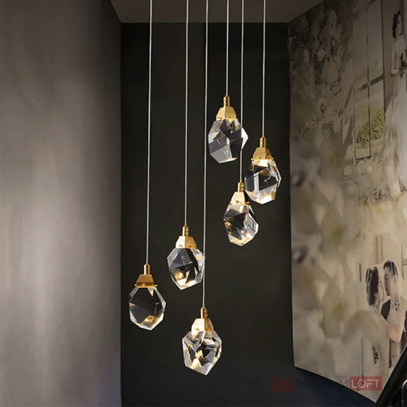 Подвесной светильник Delight Collection Crystal rock II 9701P/6R brass от ImperiumLoft