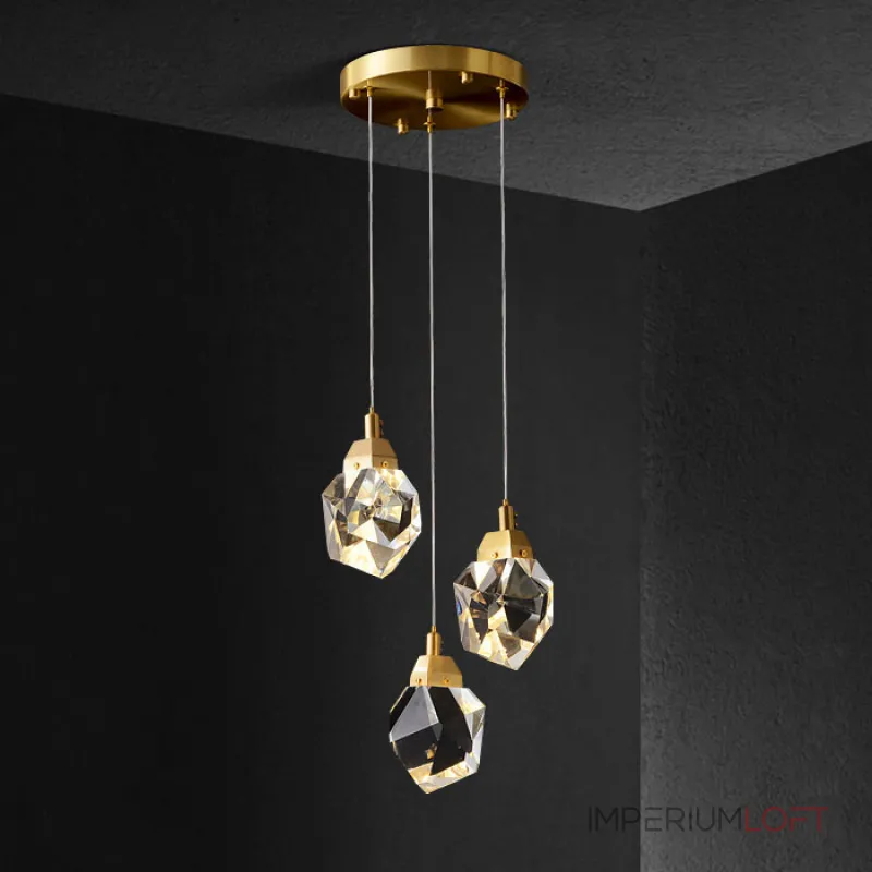 Подвесной светильник Delight Collection Crystal rock II 9701P/3R brass