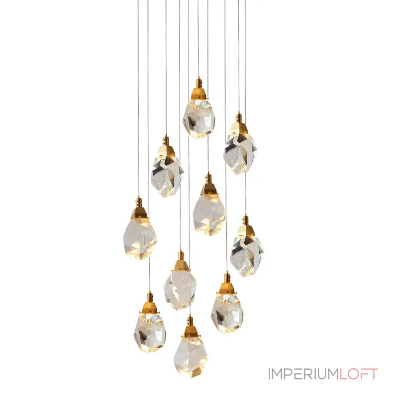 Подвесной светильник Delight Collection Crystal rock II 9701P/10R brass
