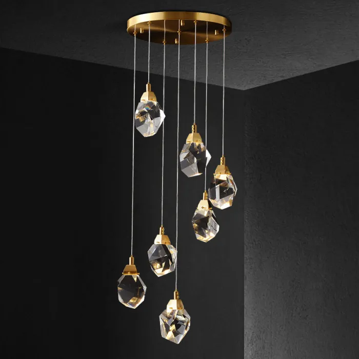 Подвесной светильник Delight Collection Crystal rock II 9701P/7R brass от ImperiumLoft