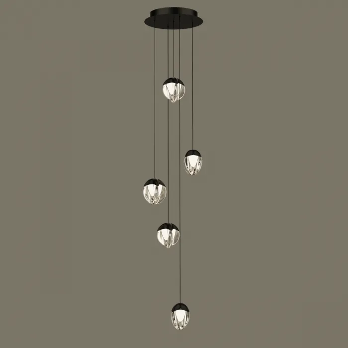 Светильник подвесной Delight Collection MD24001033 MD24001033-5A black/clear от ImperiumLoft