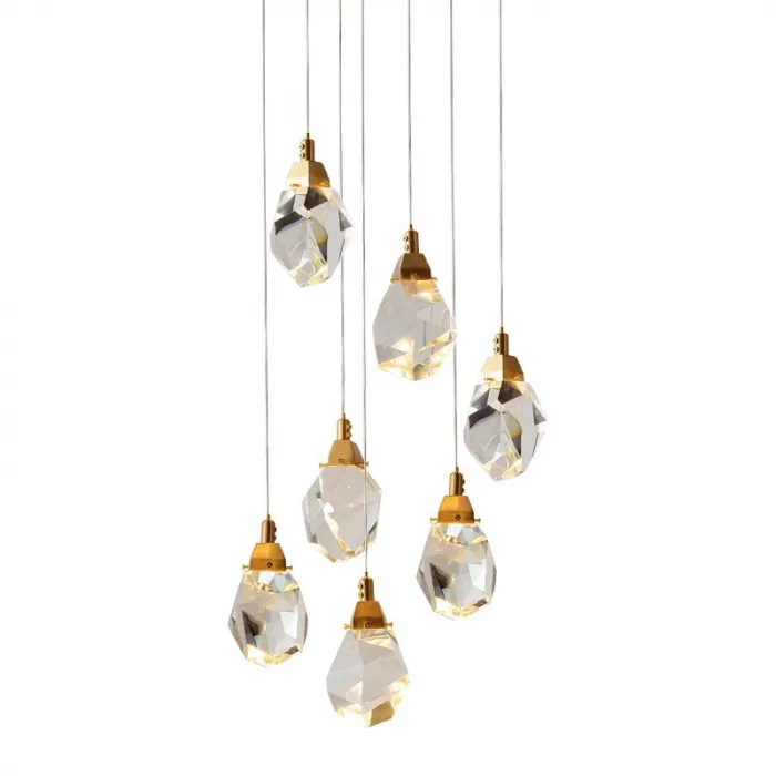 Подвесной светильник Delight Collection Crystal rock II 9701P/7R brass от ImperiumLoft