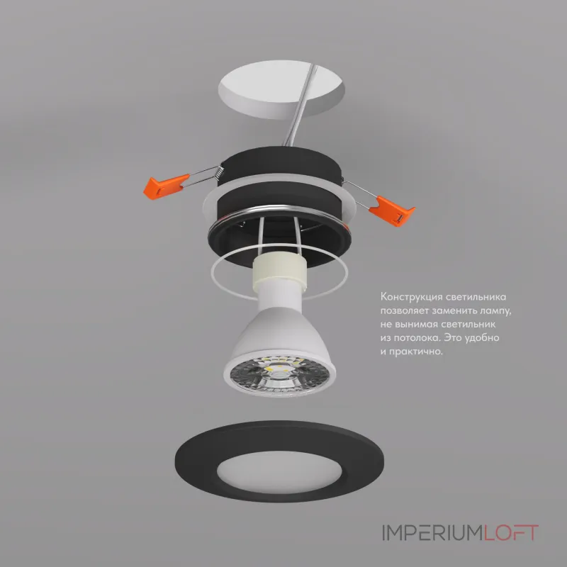 Встраиваемый светильник Denkirs DK3016 DK3016-BK Цвет плафонов белый Встраиваемый светильник Denkirs DK3016 DK3016-BK Цвет плафонов белый