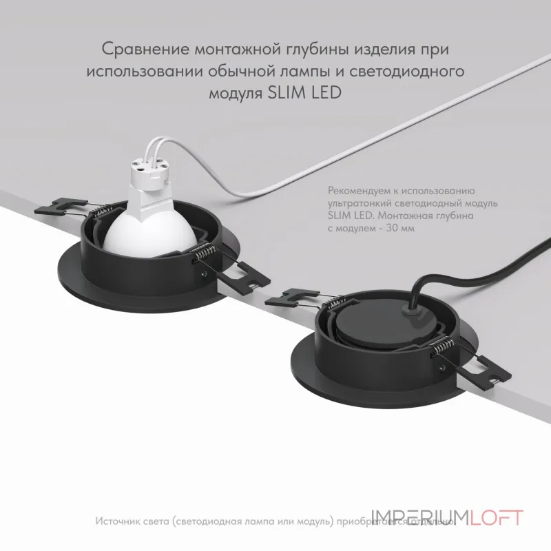 Встраиваемый светильник Denkirs DK302 DK3020-BK Цвет арматуры черный