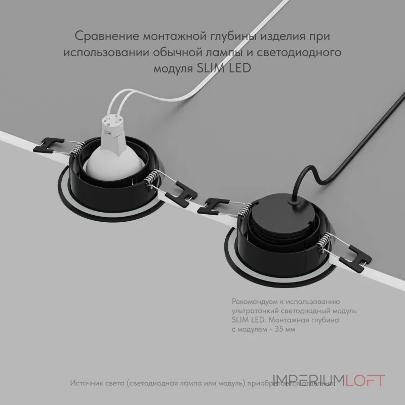 Встраиваемый светильник Denkirs PORT DK3101-BK