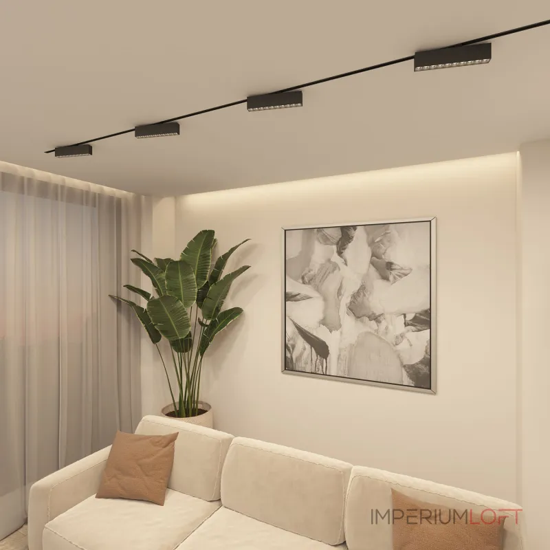 Поворотный однофазный трековый светильник Denkirs Edder DK6444-BK