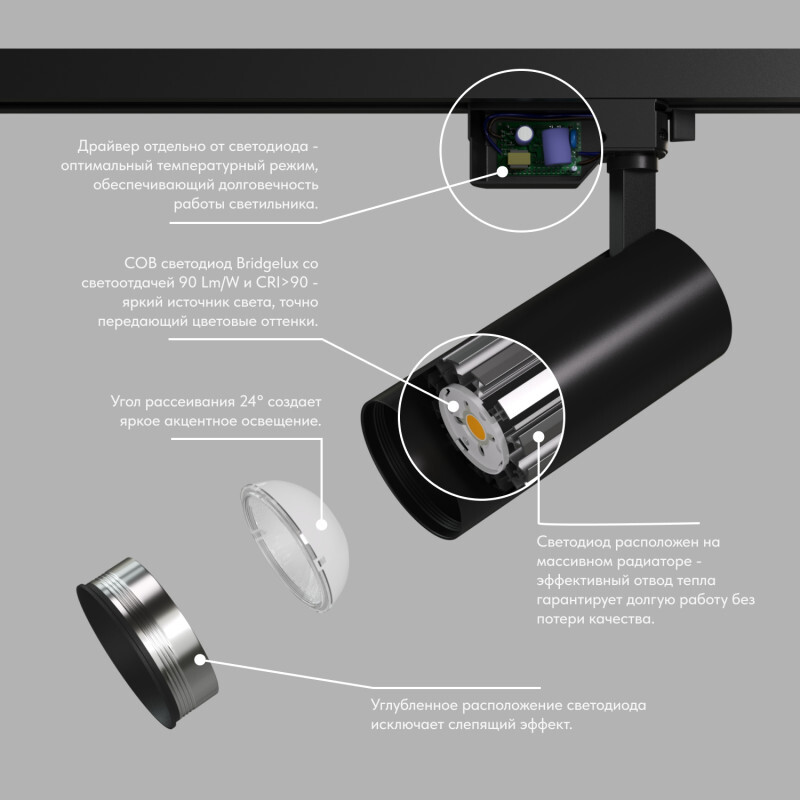 Трековый светильник Denkirs SOLID KOPER DK6452-BK Трековый светильник Denkirs SOLID KOPER DK6452-BK