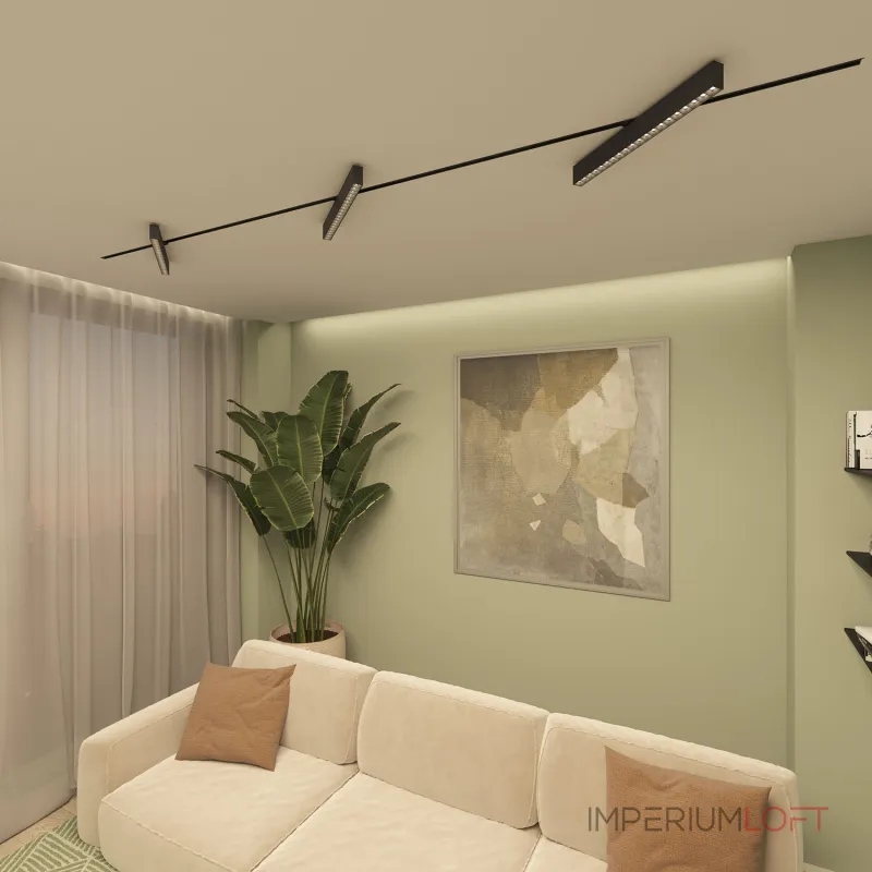 Поворотный однофазный трековый светильник Denkirs Edder DK6644-BK