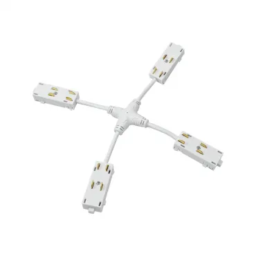 Гибкий Х-образный, электрический коннектор трека Denkirs Smart Hide TR2116-WH