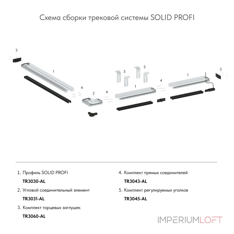 Комплект соединителей прямых Denkirs Smart One TR3043-AL