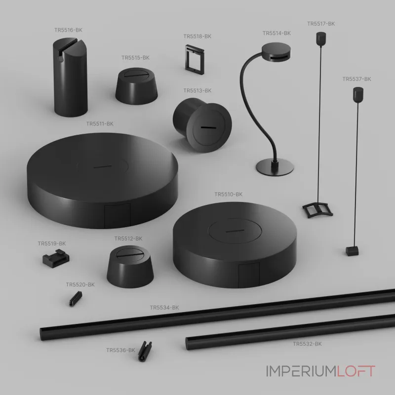 Накладное основание с возможностью размещения блока питания и подачи питания треку-ремню Denkirs Belty Base TR5510-BK от ImperiumLoft Накладное основание с возможностью размещения блока питания и подачи питания треку-ремню Denkirs Belty Base TR5510-BK от ImperiumLoft