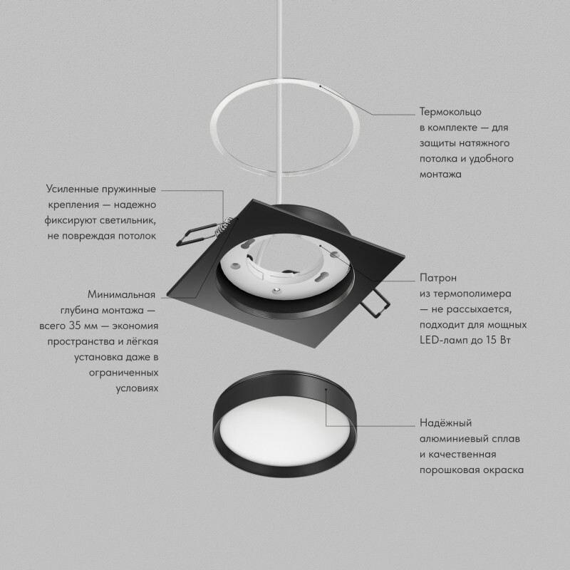 Точечный светильник Denkirs RATIO DK-DH2001-BK Точечный светильник Denkirs RATIO DK-DH2001-BK