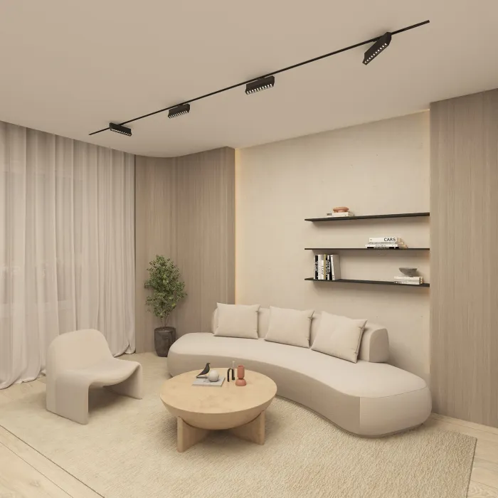 Поворотный однофазный трековый светильник Denkirs Edder DK6646-BK от ImperiumLoft