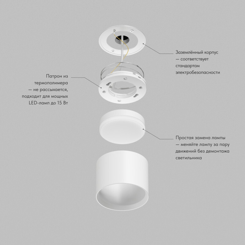 Потолочный светильник Denkirs Pillar DK-DH2600-WH