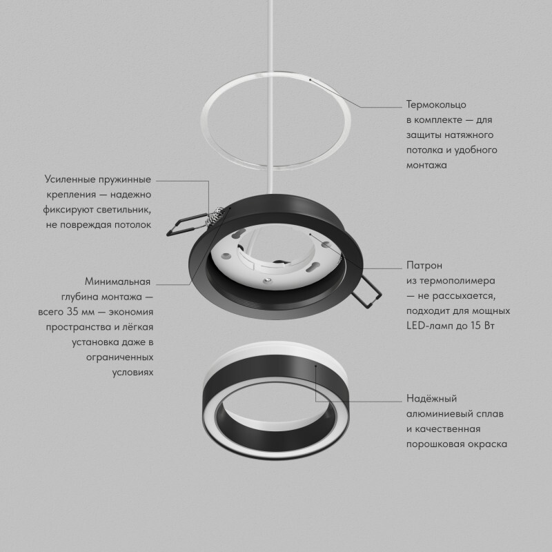 Точечный светильник Denkirs GLOW DK-DH2010-BK