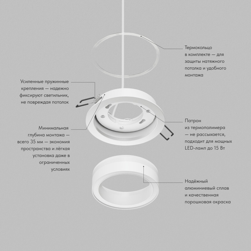 Точечный светильник Denkirs GLOW DK-DH2010-WH Точечный светильник Denkirs GLOW DK-DH2010-WH