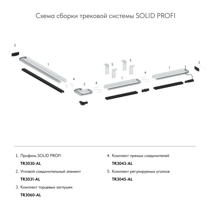 Комплект соединителей прямых Denkirs Smart One TR3043-AL от ImperiumLoft