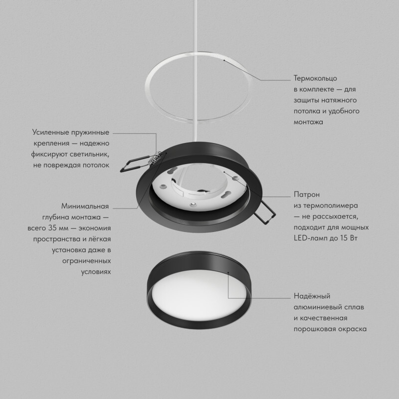 Точечный светильник Denkirs RATIO DK-DH2000-BK Точечный светильник Denkirs RATIO DK-DH2000-BK