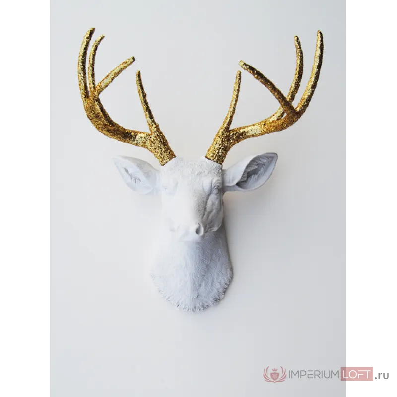 Голова оленя - Белая / золотые рога от ImperiumLoft