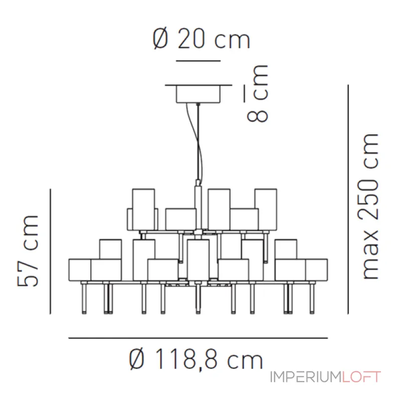 Подвесная люстра AXO Light Spillray lamps 30 Подвесная люстра AXO Light Spillray lamps 30