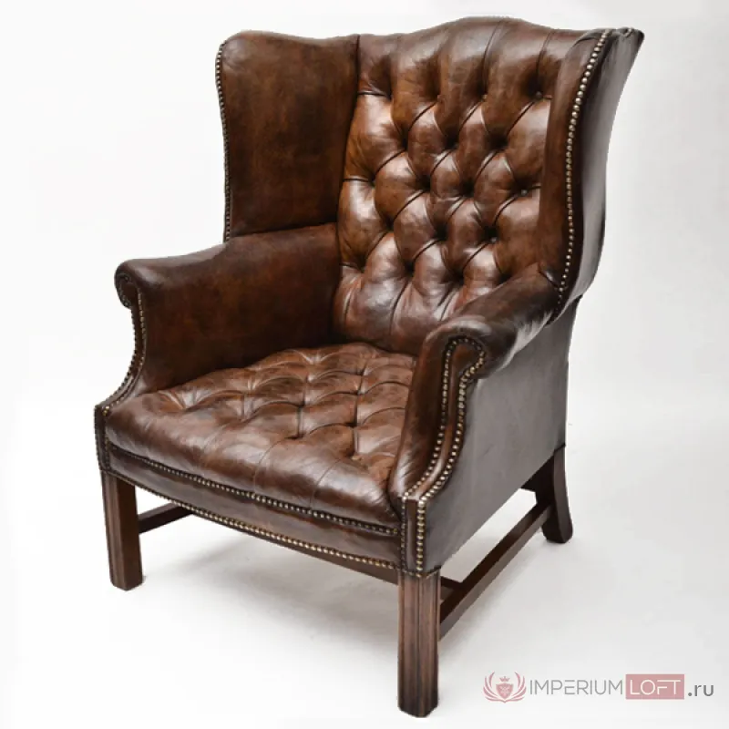 Кресло Vintage Leather chesterfield High Back Wing Chair от ImperiumLoft
